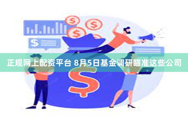 正规网上配资平台 8月5日基金调研瞄准这些公司