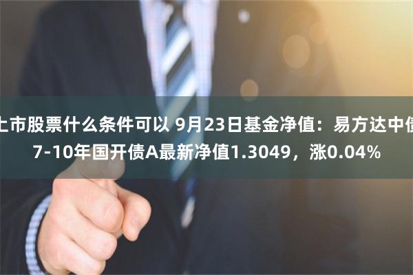 上市股票什么条件可以 9月23日基金净值：易方达中债7-10年国开债A最新净值1.3049，涨0.04%