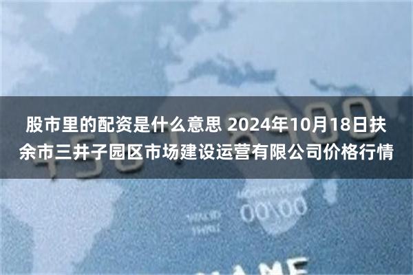 股市里的配资是什么意思 2024年10月18日扶余市三井子园区市场建设运营有限公司价格行情