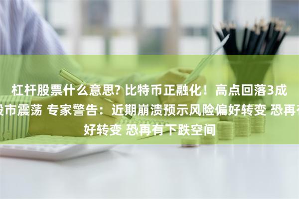 杠杆股票什么意思? 比特币正融化！高点回落3成聚焦美国股市震荡 专家警告：近期崩溃预示风险偏好转变 恐再有下跌空间