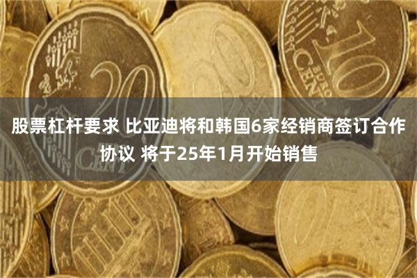 股票杠杆要求 比亚迪将和韩国6家经销商签订合作协议 将于25