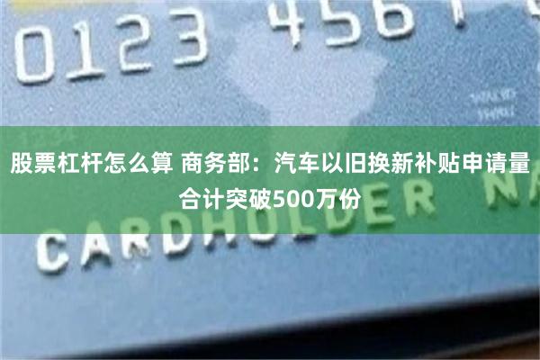 股票杠杆怎么算 商务部：汽车以旧换新补贴申请量合计突破500万份