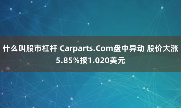 什么叫股市杠杆 Carparts.Com盘中异动 股价大涨5.85%报1.020美元