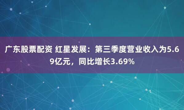 广东股票配资 红星发展：第三季度营业收入为5.69亿元，同比增长3.69%