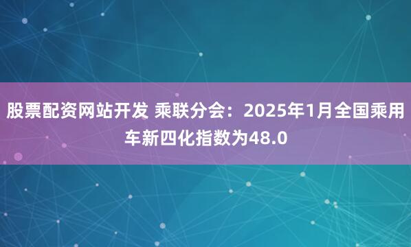 股票配资网站开发 乘联分会：2025年1月全国乘用车新四化指数为48.0