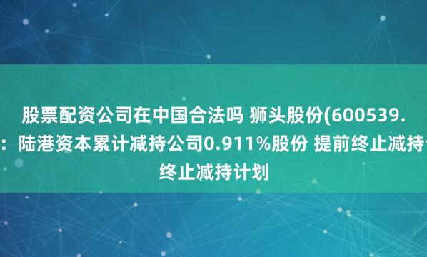 股票配资公司在中国合法吗 狮头股份(600539.SH)：陆港资本累计减持公司0.911%股份 提前终止减持计划